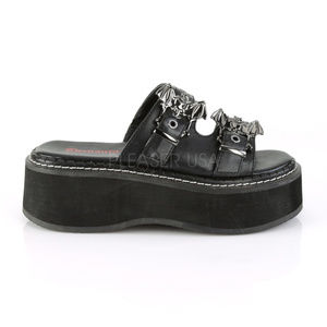 Gothic Platform Bat Buckles Slide On Sandals